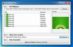 Wallchive Creator loaded with a set of wallpapers, ready to create a wallchive